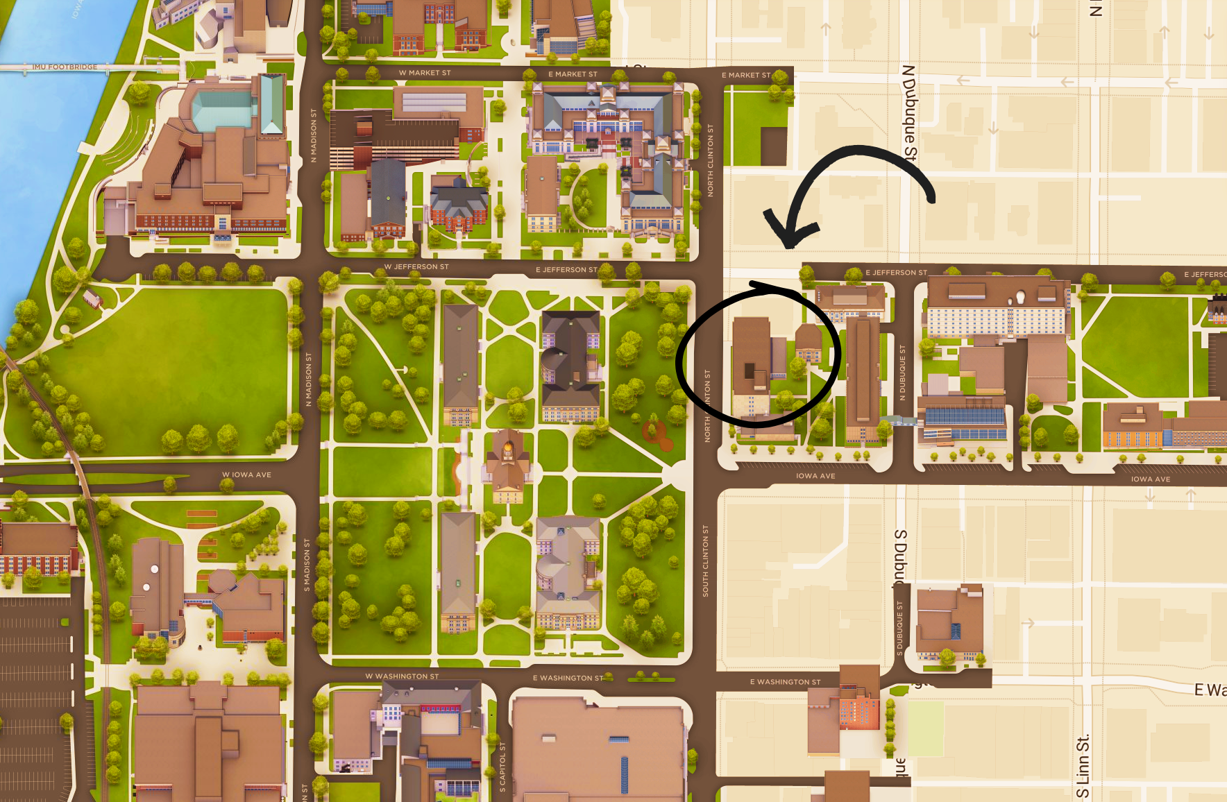 map to phillips hall on the uiowa campus