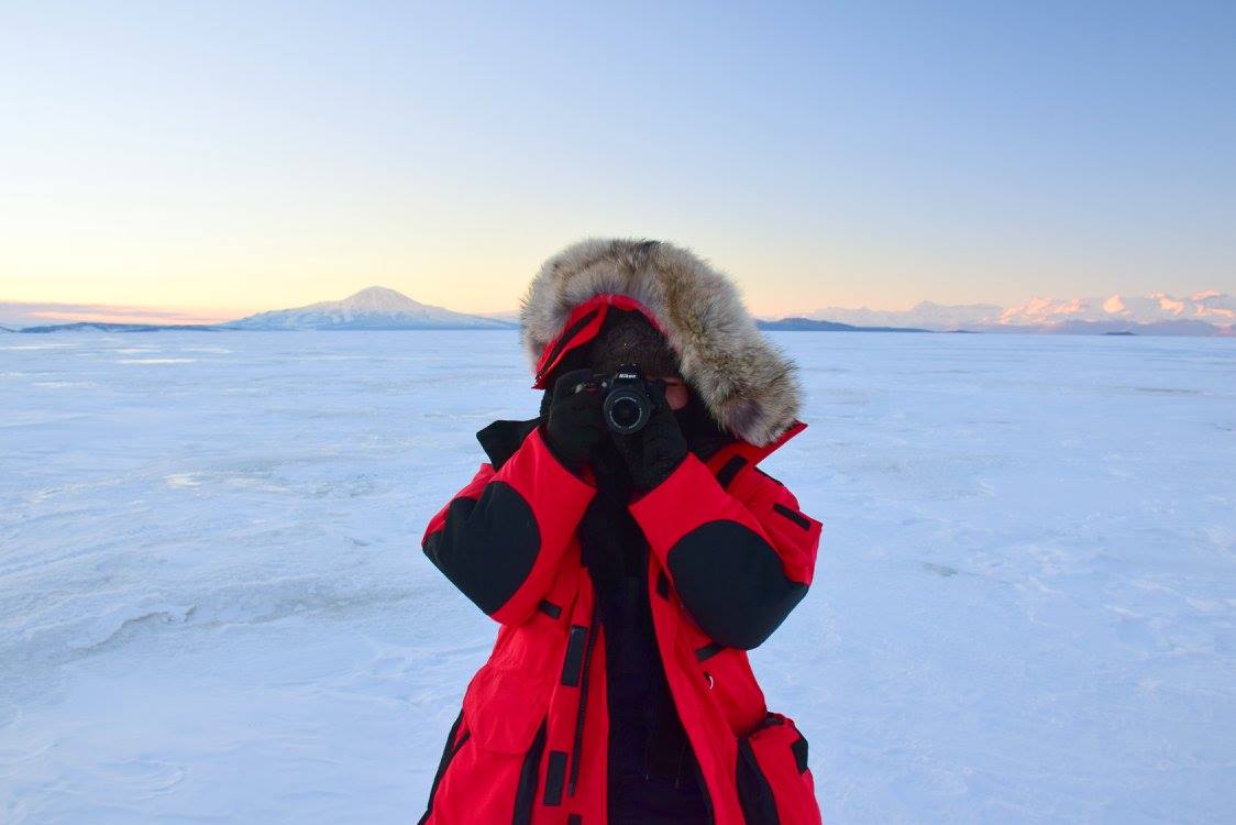 Stephanie standing on The Lake