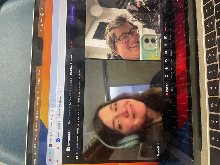 madeline in the studio with us - but on a zoom screen