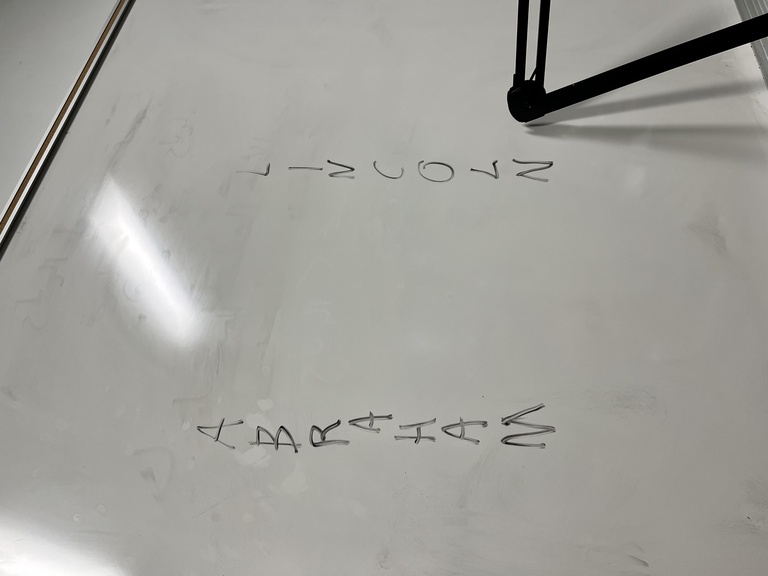 ABRAHAM LINCOLN spelled out on a dry erase bored
