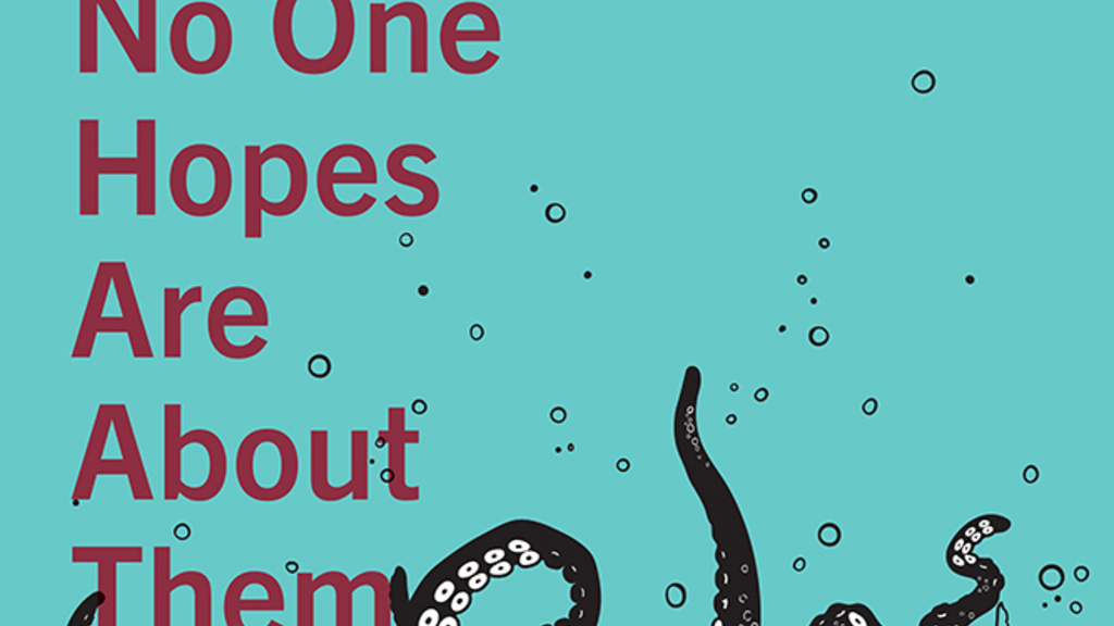 book cover with illustration of an octopus and blue background